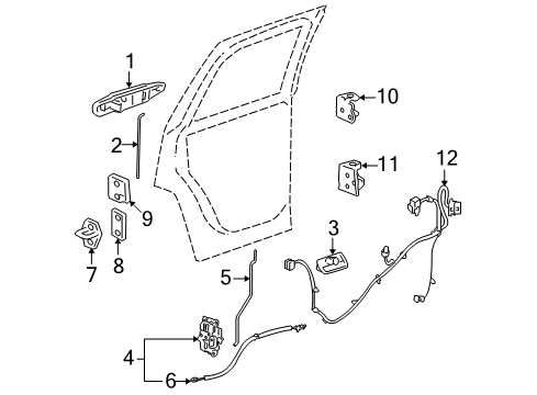 2014 GMC Yukon XL 1500 Rear Door - Lock & Hardware Lock Assembly Diagram for 22862034