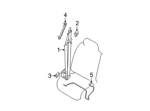 Diagram for 2005 Nissan Frontier Seat Belt 