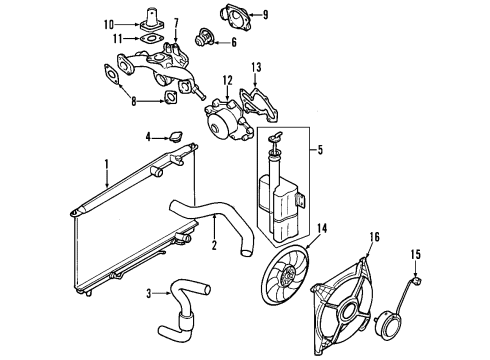 2005 Hyundai XG350 Cooling System, Radiator, Water Pump, Cooling Fan Bolt Diagram for 11290-06206-B