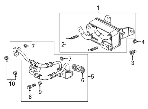 2020 GMC Sierra 1500 Oil Cooler Cooler Pipe Diagram for 85149483