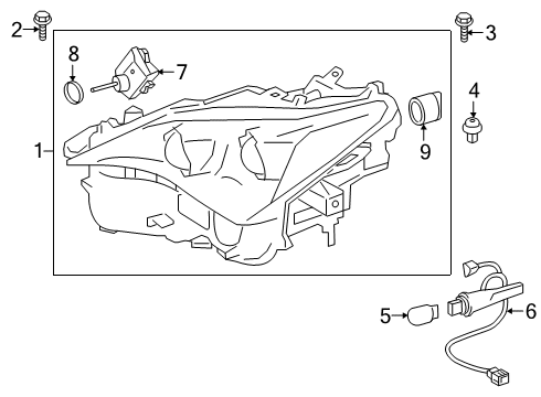 2016 Lexus RC F Headlamps Headlamp Unit With Gas, Right Diagram for 81145-24210