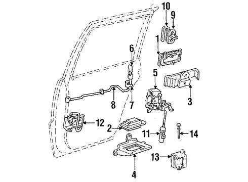 1992 Chrysler New Yorker Lock & Hardware Handle-Rear Door Exterior Diagram for 5014947AA