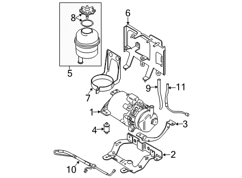 2002 Mini Cooper P/S Pump & Hoses, Steering Gear & Linkage Rubber Mounting Diagram for 07136778958