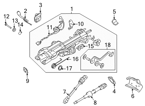 2003 Lincoln Navigator Housing & Components Retainer Diagram for 4L2Z-3D672-AA