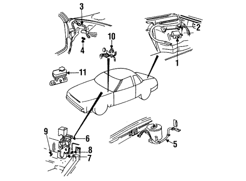 1993 Buick Riviera Traction Control Components Brake Pressure Modulator Valve Assembly Diagram for 3545142