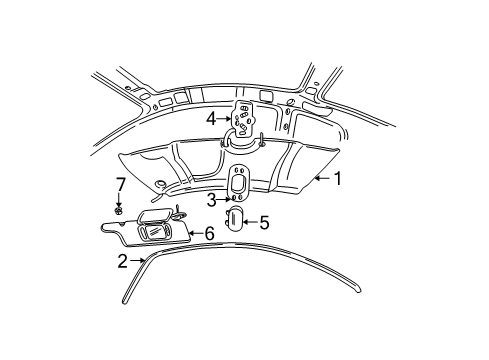 Diagram for 2002 Ford Mustang Interior Trim - Roof 