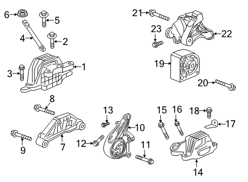 2018 Buick Regal Sportback Engine & Trans Mounting Transmission Mount Bracket Diagram for 23377401