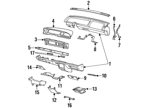 1992 Oldsmobile 88 Instrument Panel Heater & Air Conditioner Control Assembly Diagram for 16166443