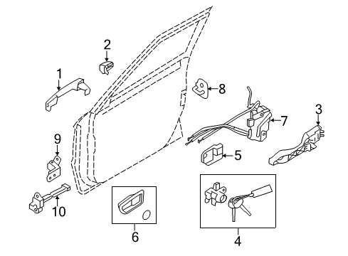 2013 Kia Soul Front Door Front Door Latch Assembly, Right Diagram for 813202K060