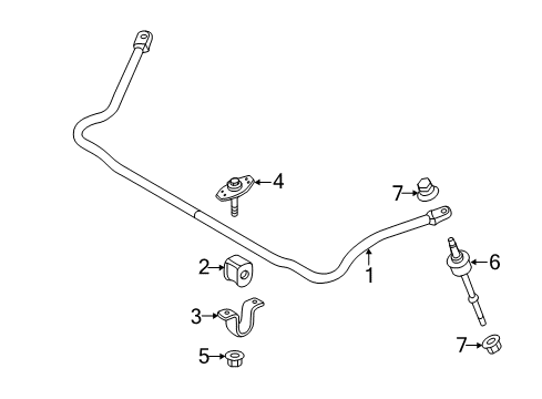 2011 Ford F-350 Super Duty Stabilizer Bar & Components - Front Stabilizer Bar Insulator Diagram for 7C3Z-5484-E