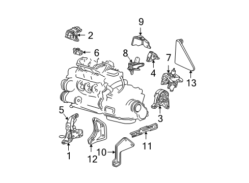 2003 Dodge Grand Caravan Engine & Trans Mounting Support-Transmission Diagram for 4861273AA