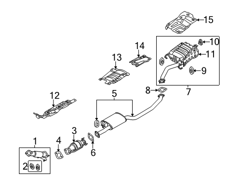 2011 Kia Sorento Exhaust Components Heat Protector Diagram for 28770-2B000