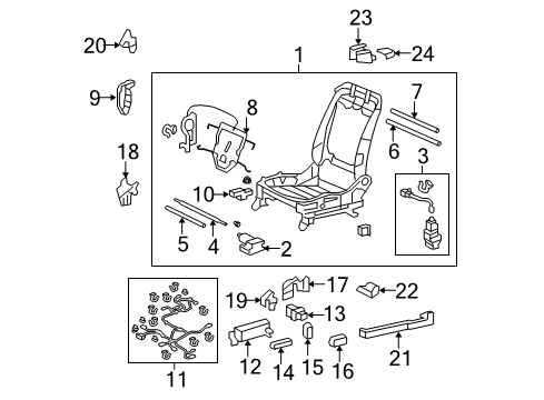 2008 Honda Accord Power Seats Cover, R. Inner-Reclining (Lower) (Outer) *NH167L* (GRAPHITE BLACK) Diagram for 81233-TA0-A81ZA