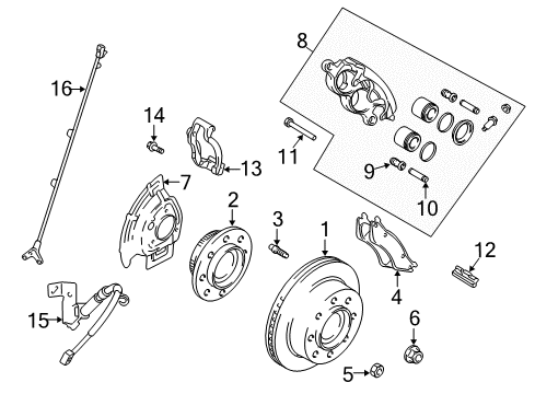 2004 Dodge Ram 3500 Brake Components Sensor-Anti-Lock Brakes Diagram for 5103493AA