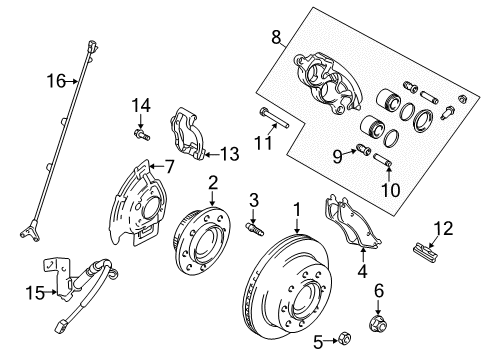 2009 Dodge Ram 2500 Front Brakes Sensor-Anti-Lock Brakes Diagram for 52122426AD