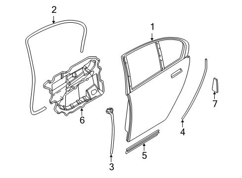 2006 BMW 750i Rear Door Door, Rear Left Diagram for 41517202083