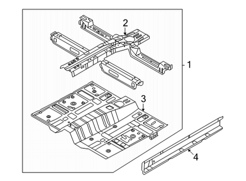 2022 Hyundai Tucson Floor & Rails PANEL ASSY-FLOOR, CTR Diagram for 65100-P0400