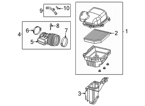 2021 Dodge Durango Air Intake Clean Air Duct Diagram for 53011076AA