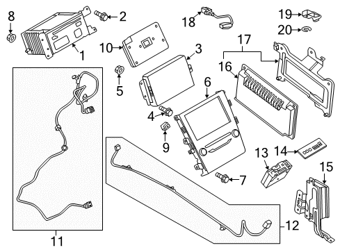 2016 Ford Fusion Navigation System GPS Antenna Diagram for DG9Z-10E893-D