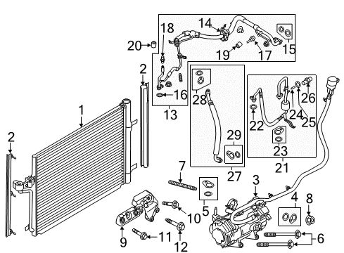 2014 Ford C-Max Air Conditioner Compressor Assembly Diagram for FV6Z-19703-B