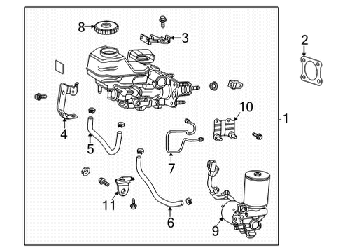 2021 Toyota RAV4 Prime Dash Panel Components Hose, Reservoir, NO. Diagram for 47234-42040