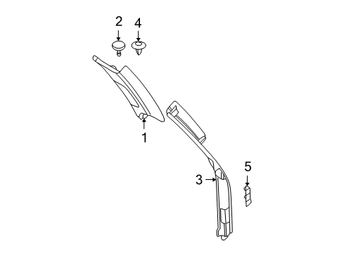 2002 BMW X5 Interior Trim - Quarter Panels Trim Panel Column, Rear Left Diagram for 51437056349