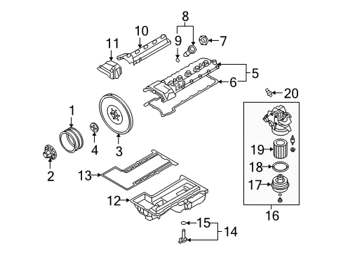 2007 BMW M6 Filters Oil Filter Cover Diagram for 11427834730