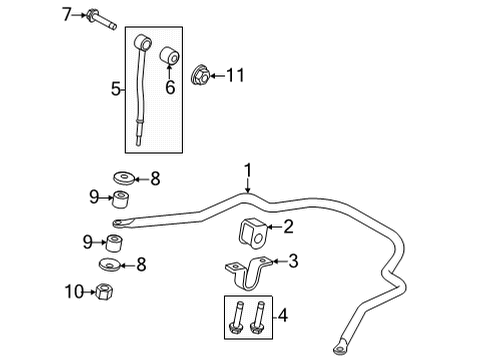 2016 Ford E-350 Super Duty Stabilizer Bar & Components - Rear Stabilizer Bar Bracket Diagram for E2TZ-5486-A