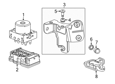 2020 Chevrolet Trax ABS Components Mount Bracket Diagram for 95493421