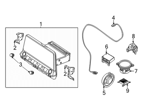 2022 Kia Seltos Sound System Sub Woofer Speaker Assembly Diagram for 96310Q5000