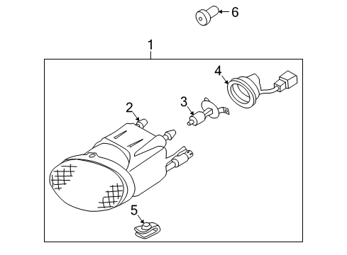 2001 Nissan Maxima Fog Lamps Lamp Assembly-Fog, RH Diagram for 26150-2Y925