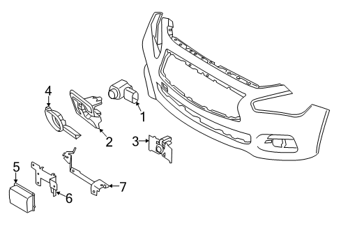 2017 Infiniti Q50 Lane Departure Warning Bracket-Distance Sensor Diagram for 28452-4GA0A