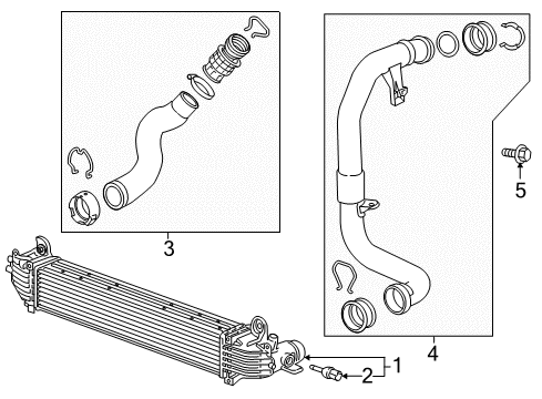 2019 Chevrolet Equinox Intercooler TUBE-CHRG AIR CLR OTLT AIR Diagram for 84836353