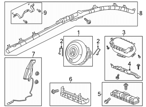 2021 Acura TLX Air Bag Components Reel Assembly, Cable Diagram for 77900-TGV-D21