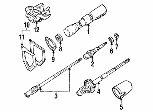 1988 Toyota Pickup Steering Column Assembly Collar Diagram for 45215-22011