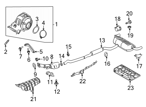 2019 Infiniti QX50 Exhaust Components Gasket-Convertor Diagram for 14445-BV80A