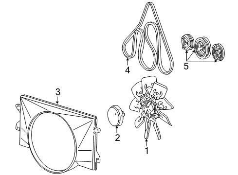 2000 Ford E-350 Econoline Club Wagon Belts & Pulleys Serpentine Belt Diagram for 1C2Z-8620-CA