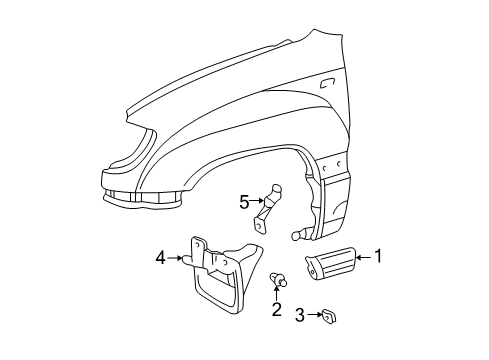 2003 Toyota Land Cruiser Exterior Trim - Fender Body Side Molding Diagram for 75612-60120-B0