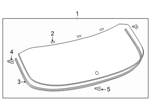 2020 Toyota Highlander Glass - Lift Gate Reveal Molding Lower Clip Diagram for 64827-0E010