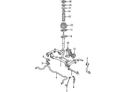 2001 BMW 540i Front Suspension Components, Lower Control Arm, Ride Control, Stabilizer Bar Stabilizer Link Diagram for 31351095664