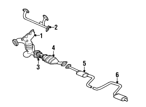 1999 Ford Contour Exhaust Components, Exhaust Manifold Converter Diagram for F8RZ-5E212-AC
