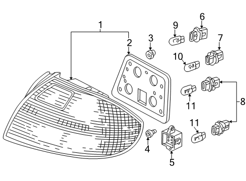 2003 Acura CL Bulbs Sensor, Stop Lamp Failure (2P) Diagram for 37540-S84-A02