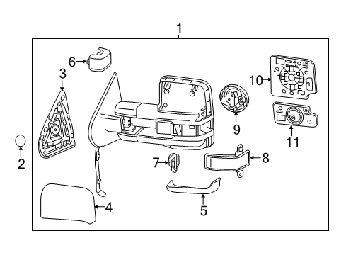 2017 Chevrolet Silverado 1500 Outside Mirrors Mirror Motor Diagram for 20896966