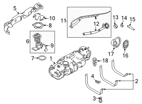 2010 Lincoln Navigator Fuel Supply Bezel Diagram for 9L1Z-9A212-A