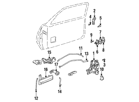 1994 Buick Skylark Door - Lock & Hardware ROD, Door Locking Diagram for 22590755