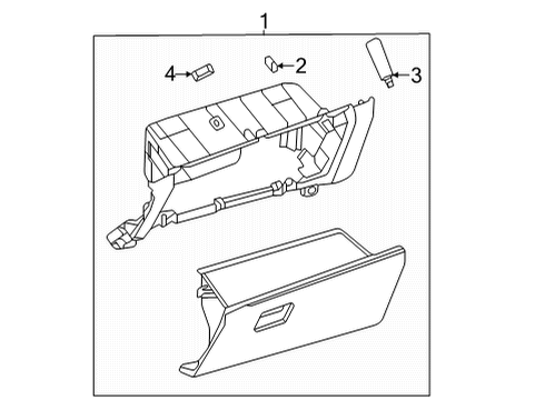 2021 Toyota Sienna Glove Box Cylinder & Keys Diagram for 69056-08010