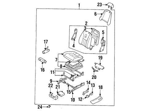 1995 Infiniti Q45 Seat Components Cushion Assy-Front Seat Diagram for 87350-75U16