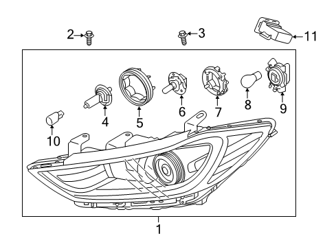 2018 Hyundai Elantra Headlamps Headlamp Assembly, Left Diagram for 92101-F3000