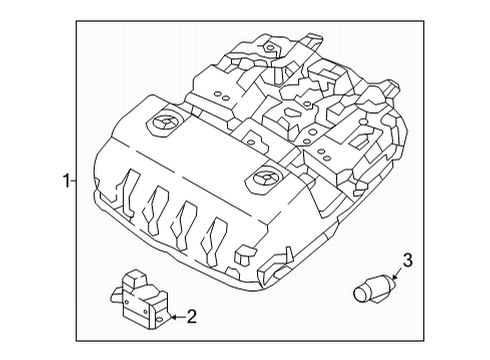 2022 Hyundai Santa Cruz Overhead Console LAMP ASSY-OVERHEAD CONSOLE Diagram for 92800-N9440-NNB