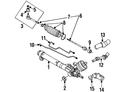 1997 Cadillac Seville P/S Pump & Hoses, Steering Gear & Linkage Gear Kit, Steering (Remanufacture) Diagram for 26064118